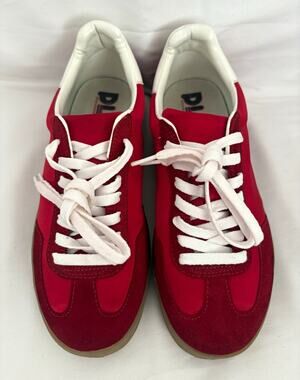 PLAY Red/White Low Top Lace-Up Athletic Sneakers Solid Rubber Outsole US 7
